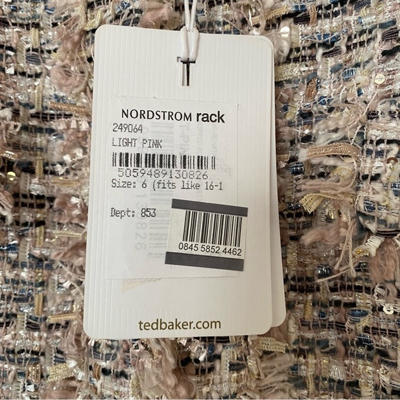 NWT TED BAKER LONDON 
Renata Tweed-Effect Fray-Detail Woven Boucle Jacket - Picture 11 of 16